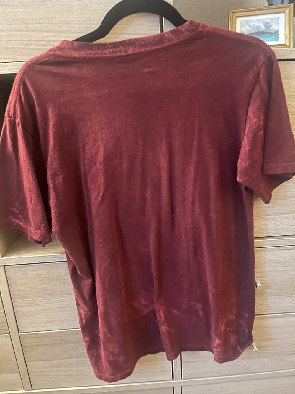 Women’s Hand Appliqué Short Sleeve Tee with White fuzzy Lamb - Picture 3 of 3